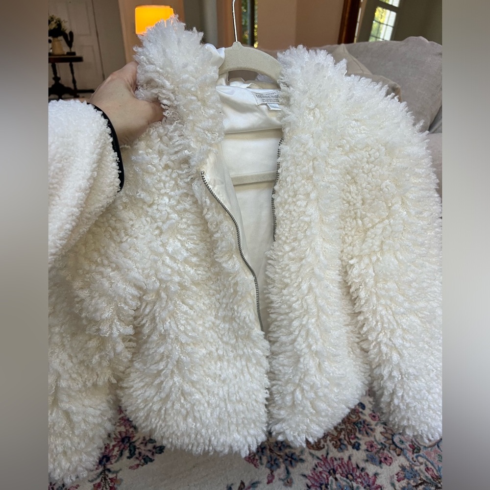 Girls faux fur jacket. Size L (10/12). Fabulous furs brand. Excellent condition